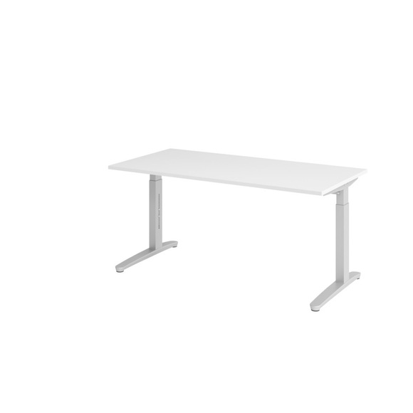 Schreibtisch, C-Fuss höhenverstellbar, BxT 1.600 x 800 mm, weiss