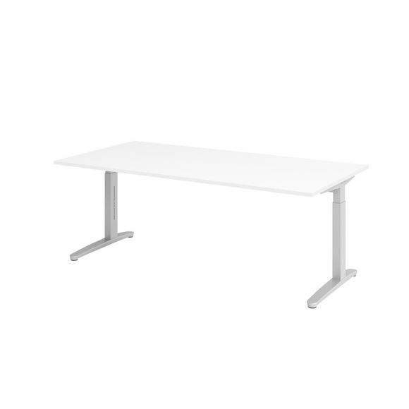 Schreibtisch, C-Fuss höhenverstellbar, BxT 2.000 x 1.000 mm, weiss