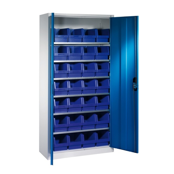 C+P Flügeltürschrank mit Sichtlagerkästen, HxBxT 1.980 x 1.000 x 420 mm, 28x Grösse 6