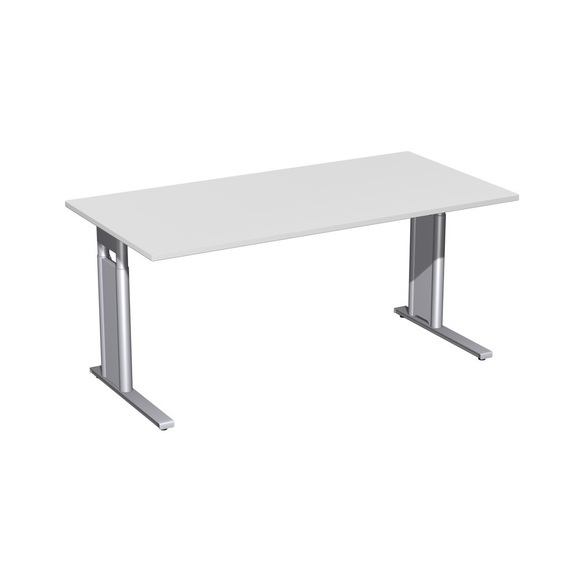 Geramöbel Manuell höhenverstellbarer Schreibtisch Profi, C-Fuss-Gestell, BxT 1.600 x 800 mm, lichtgrau