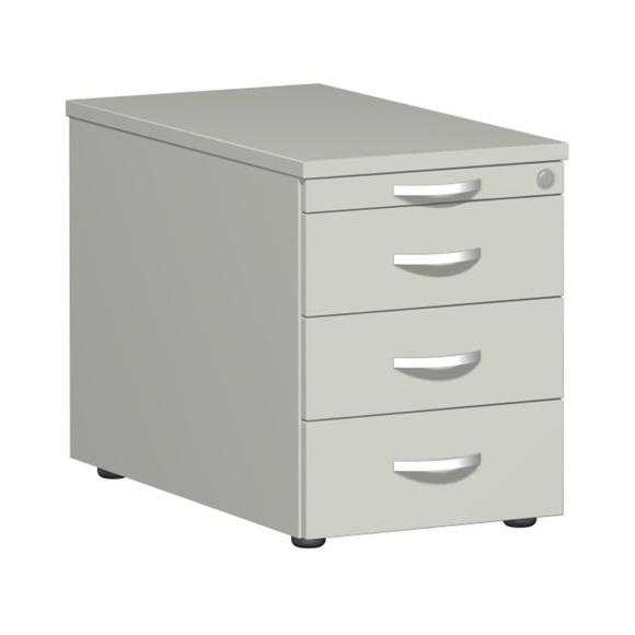 Geramöbel Rollcontainer Lissabon, HxBxT 566 x 800 x 430 mm, 3 Metallschübe, lichtgrau
