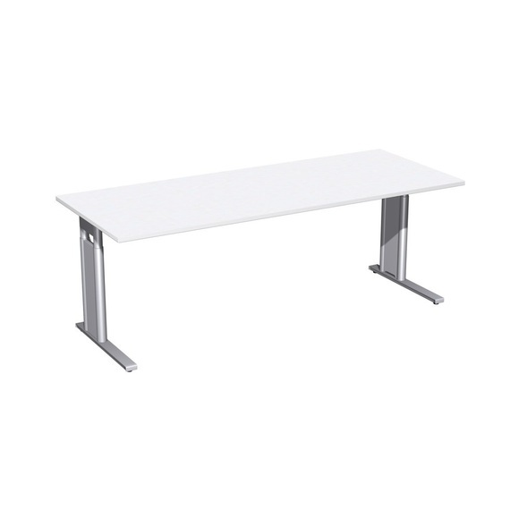 Geramöbel Manuell höhenverstellbarer Schreibtisch Profi, C-Fuss-Gestell, BxT 2.000 x 800 mm, weiss