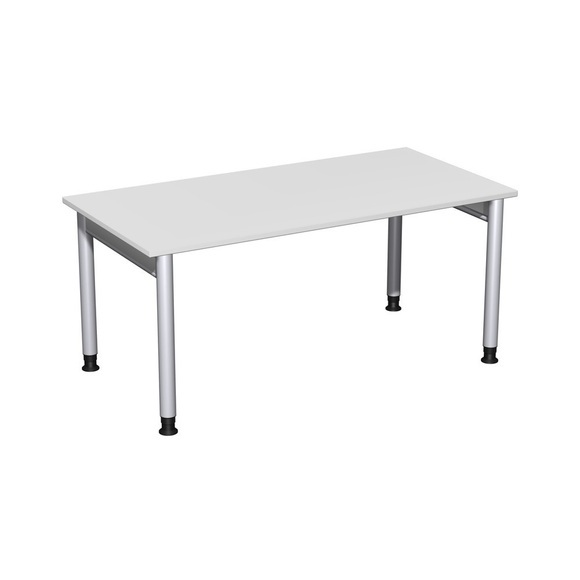 Geramöbel Manuell höhenverstellbarer Schreibtisch Profi, 4-Fuss-Gestell, BxT 1.600 x 800 mm, lichtgrau