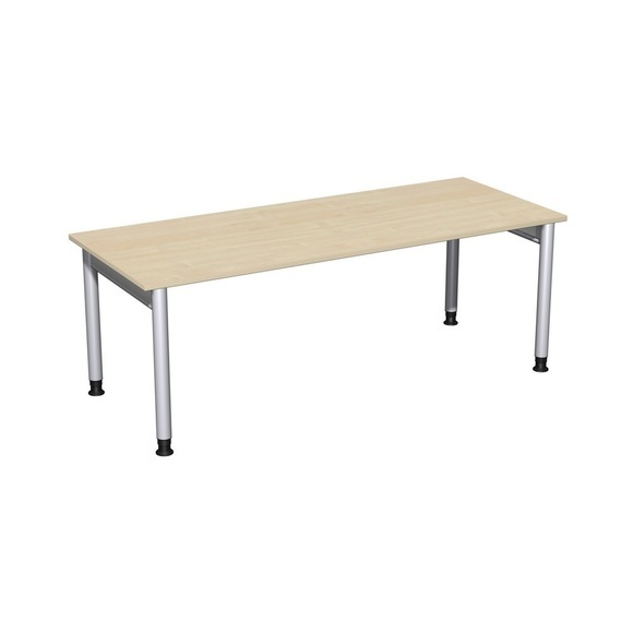 Geramöbel Manuell höhenverstellbarer Schreibtisch Profi, 4-Fuss-Gestell, BxT 2.000 x 800 mm, Ahorn