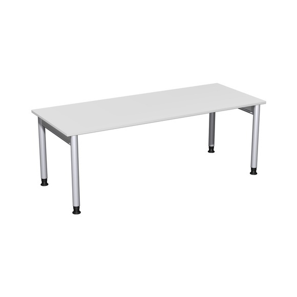 Geramöbel Manuell höhenverstellbarer Schreibtisch Profi, 4-Fuss-Gestell, BxT 2.000 x 800 mm, lichtgrau
