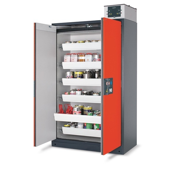 Sicherheitsschrank asecos® Q-PEGASUS/Typ 90, 6 Auszugswannen, HxBxT 1.953 x 1.193 x 615 mm