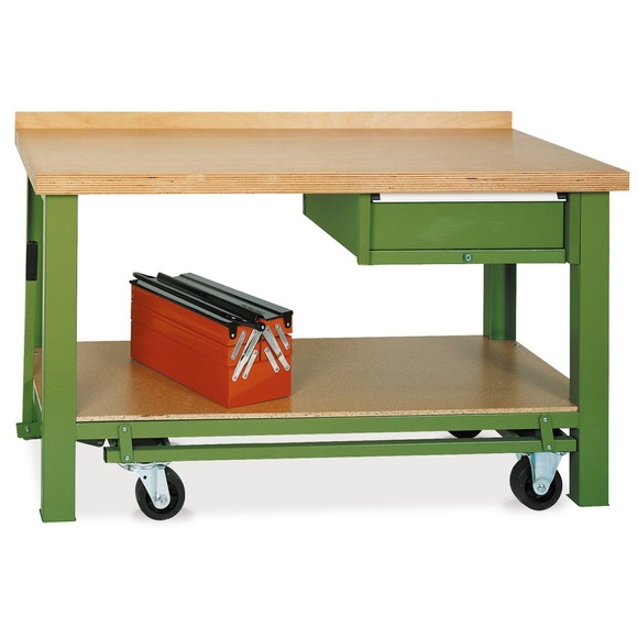 Mobiler Werkbanktisch Premium mit Schublade, TK 850 kg, HxBxT 850 x 1.500 x 700 mm