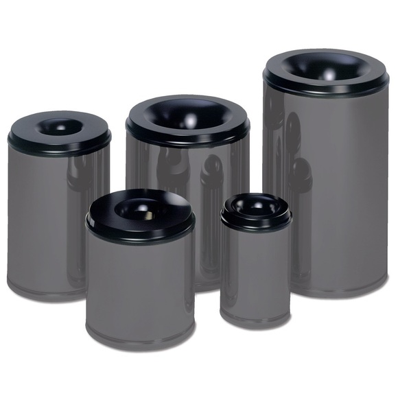 VAR® Sicherheits-Papierkorb, feuersicher, 80 Liter, lichtgrau