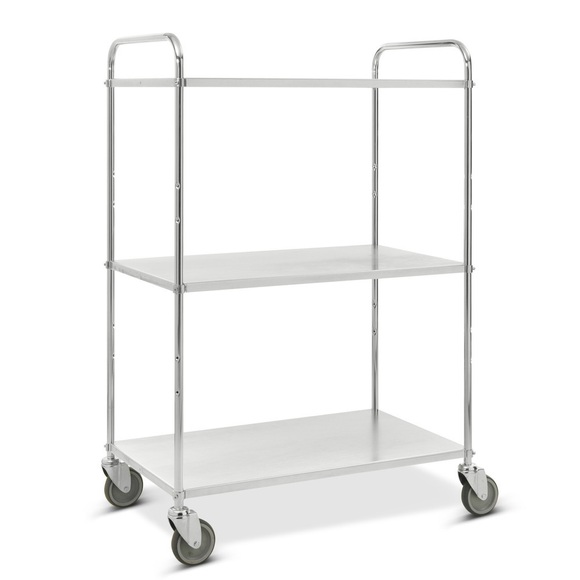 Regalwagen, komplett verzinkt, offen, 3 Etagen à 900 x 540 mm