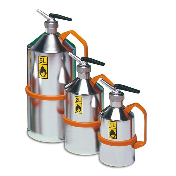 Rötzmeier® Sicherheitskanne aus Edelstahl, mit Feindosierer, 2 Liter