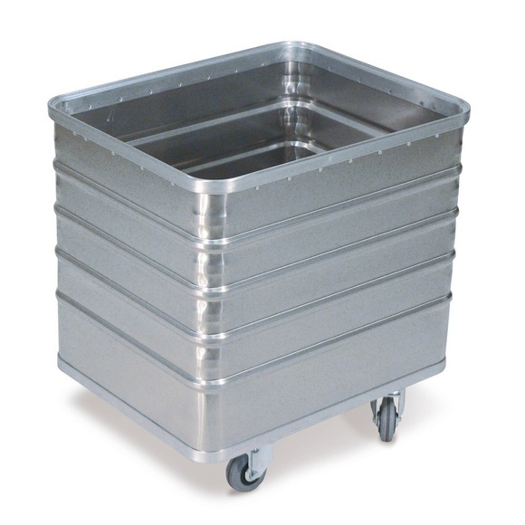 Alu-Kastenwagen mit Vollwand, Volumen 229 Liter, mit Deckel + Schloss