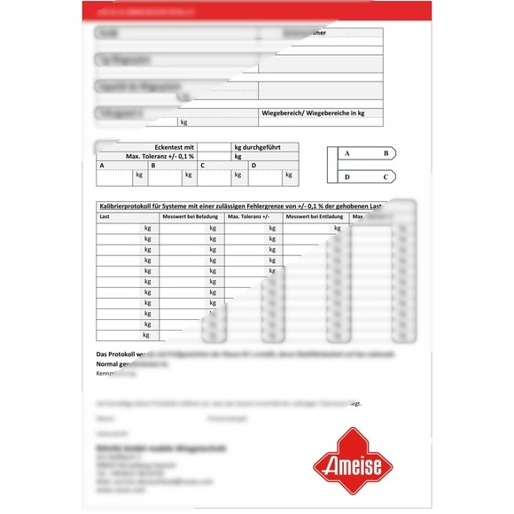 Option Justierzertifikat für Hubwagen mit Waage Ameise® PTM 2.0 Scale/Scale+/Scale mit Touchdisplay