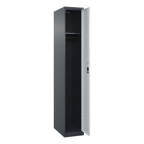 C+P Spind Classic PLUS, 1 Abteil, HxBxT 1.850 x 300 x 500 mm, anthrazitgrau, lichtgrau, Zylinderschloss, ohne Mitteltrennwand