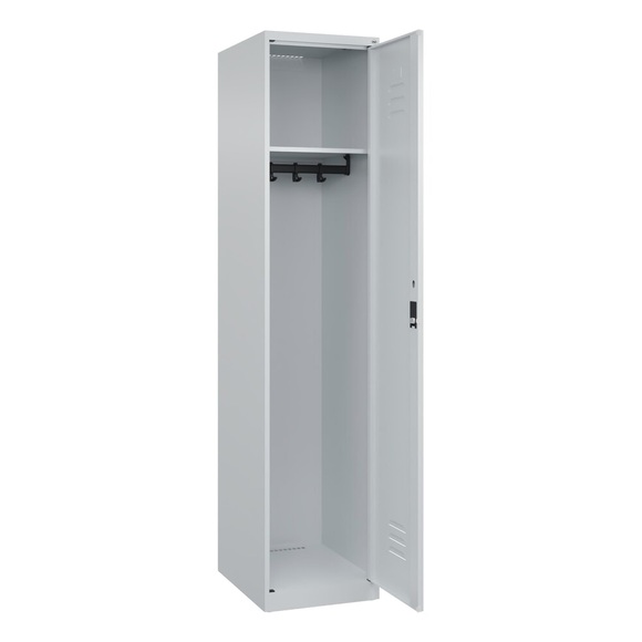 C+P Spind Classic PLUS, 1 Abteil, HxBxT 1.850 x 400 x 500 mm, lichtgrau, lichtgrau, Zylinderschloss, ohne Mitteltrennwand