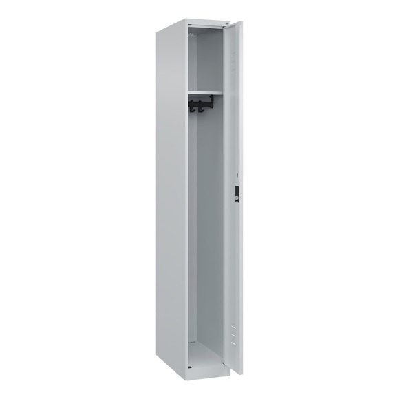 C+P Spind Classic PLUS, 1 Abteil, HxBxT 1.850 x 250 x 500 mm, lichtgrau, lichtgrau, Zylinderschloss, ohne Mitteltrennwand