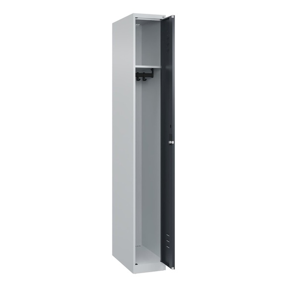C+P Spind Classic PLUS, 1 Abteil, HxBxT 1.850 x 250 x 500 mm, lichtgrau, anthrazitgrau, Zylinderschloss, ohne Mitteltrennwand