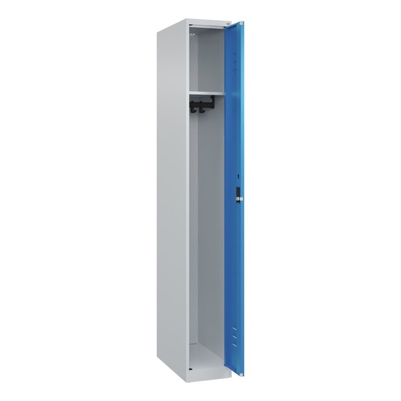 C+P Spind Classic PLUS, 1 Abteil, HxBxT 1.850 x 250 x 500 mm, lichtgrau, lichtblau, Zylinderschloss, ohne Mitteltrennwand
