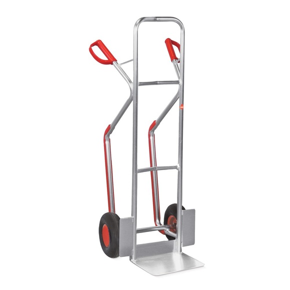 Ameise® Stapelkarre, Aluminium, mit Gleitkufen, TK 200 kg, Schaufel BxT 320 x 250 mm, pannensichere Bereifung