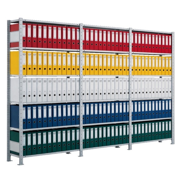 SCHULTE Komplettpaket Aktenregal, einseitig, Fachlast 85 kg, HxBxT 2.000 x 3.000 x 300 mm, verzinkt