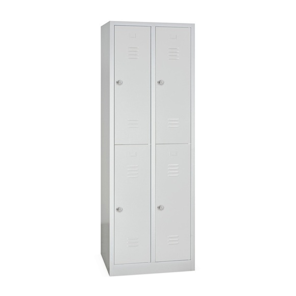 BASIC Garderobenschrank mit 2-stöckigen Abteilen, 4 Fächer, HxBxT 1.940 x 600 x 500 mm