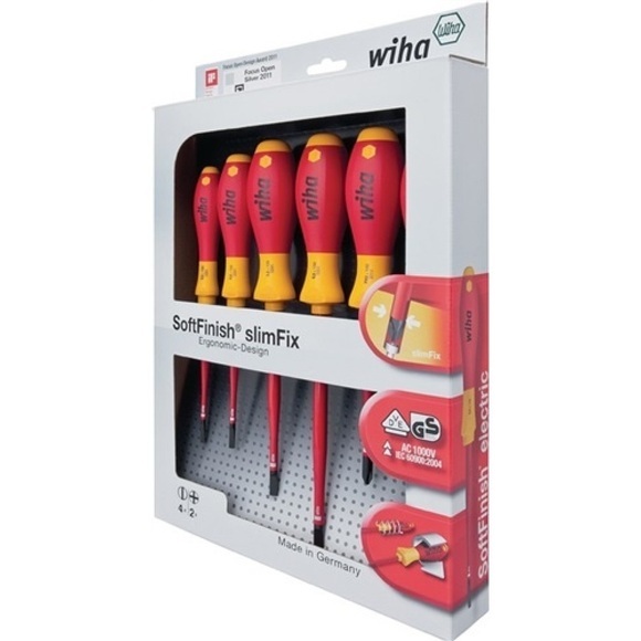 VDE Schraubendreher-Set 6teilig Wiha SlimFix electric Schlitz, Kreuzschlitz Phillips
