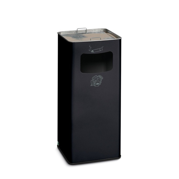 VAR® Ascher-Abfall-Kombination, Standmodell, 53,4 Liter, schwarzgrau