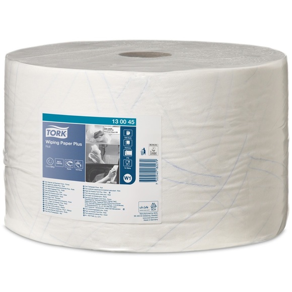 TORK® Wischtücher Extra Stark, EU Ecolabel, HxB 340 x 235 mm, 1 Rolle, weiss