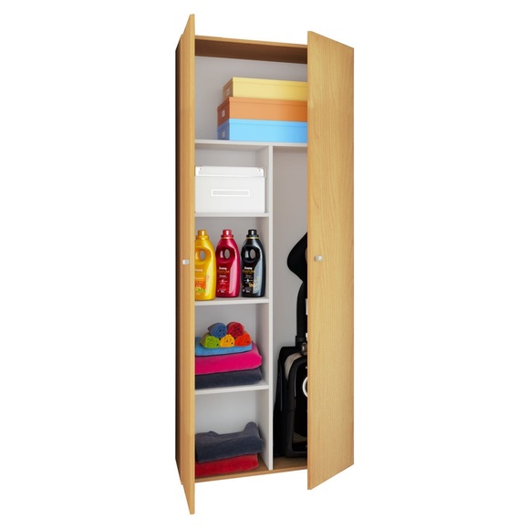 MID.YOU Mehrzweckschrank buchefarben in buchefarben , ca. 70x178x40 cm 'Vandol' _ Holzwerkstoff , 4 Fächer , 70x178x40 cm , Dekorfolie,Nachbildung , stehend , 000657007007