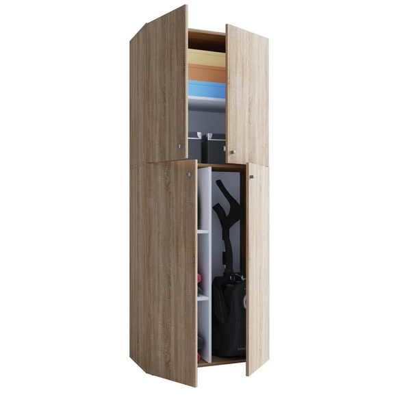 Holz Besenschrank Staubsauger Putzschrank Haushaltsschrank Drehtüren Lona Holz Besenschrank Staubsauger Putzschrank Haushaltsschrank Drehtüren Lona