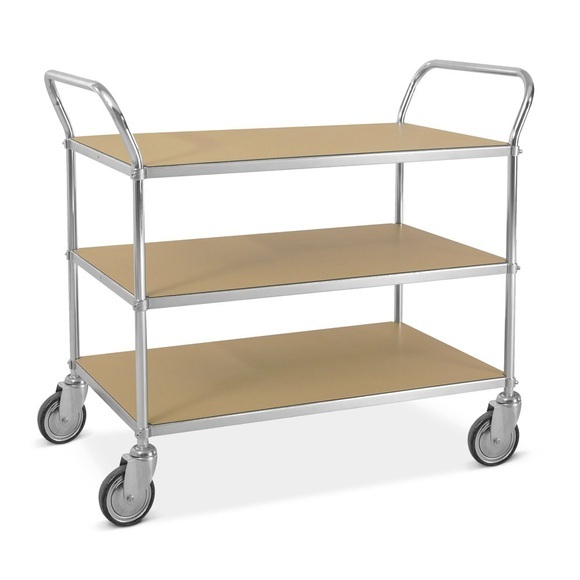 ESD-Etagenwagen, Bügelhöhe 940 mm, 3 Böden à 940 x 540 mm