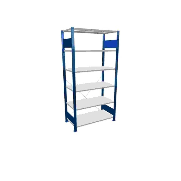 SCHULTE Fachbodenregal, GF, FL 150 kg, enzianblau/lichtgrau, HxBxT 2.000 x 1.000 x 500 mm