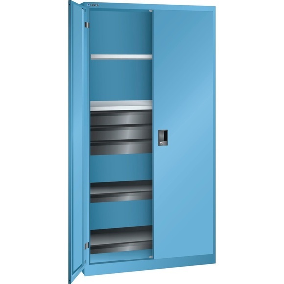 LISTA Werkzeugschrank, (BxTxH) 1000x580x1950mm, 2 Auszüge, 3 Schubladen, lichtblau, RFID Lock