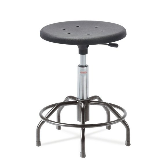 Hocker, PU-Formsitz Ø 430 mm, Sitzhöhe 540-730 mm, Fussring, Spider-Form