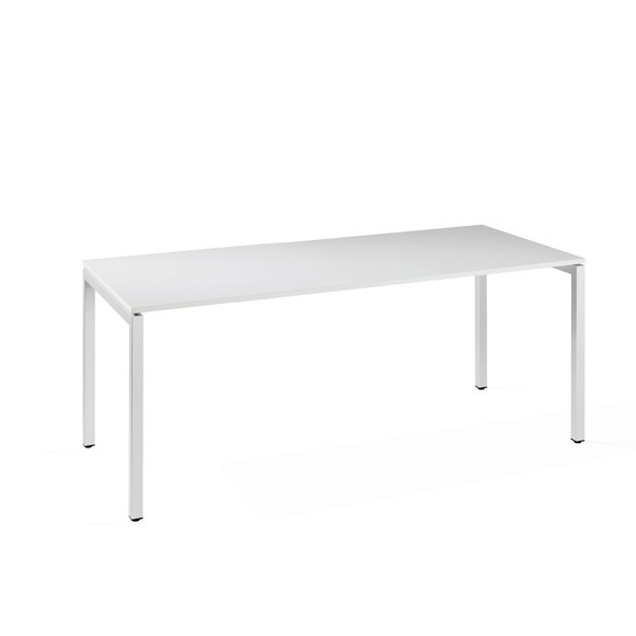 HEMMDAL Büro-Schreibtisch Simplify, 4-Fuss Gestell, BxT 1.600 x 800 mm, weiss