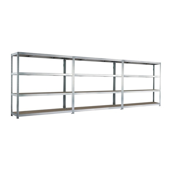 META Komplettpaket Weitspannregal, mit Spanplatten, HxBxT 2.470 x 6.000 x 600 mm