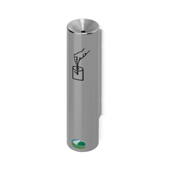 VAR® Sicherheitsascher, selbstlöschend, Wand- oder Rohrbefestigung, silber