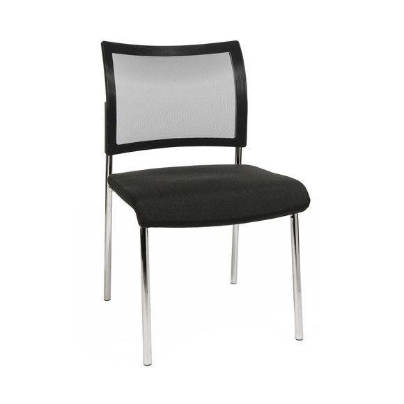 Topstar® Besucherstuhl Classic mit Netz-Rückenlehne + 4 Fuss Gestell, schwarz