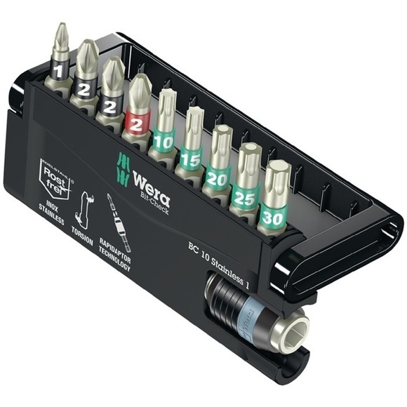 Wera BC Stainless/30 Bit-Check 05071109001 Bit-Set 30teilig Kreuzschlitz Phillips, Kreuzschlitz Pozidriv, Innen-TORX,