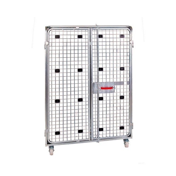 Stahl-Rollbehälter Anti-Diebstahl, HxBxT 1.790 x 1.220 x 810 mm, blau verzinkt, mit Sichtschutz