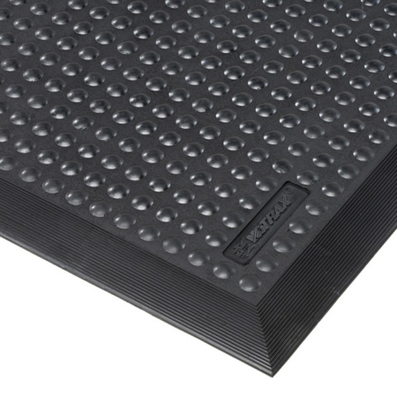 Arbeitsplatzmatte, Naturgummi, genoppt schwarz LxBxH 900 x 600 x 13 mm