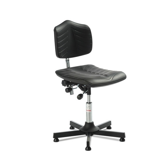 Arbeitsdrehstuhl Premium, PU-Formsitz super-soft, Sitzhöhe 550-740 mm, Bodengleiter, Stahlbasis