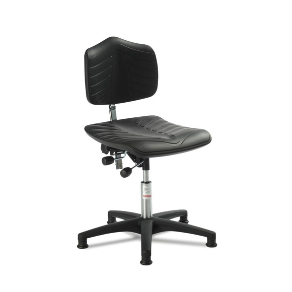 Arbeitsdrehstuhl Premium, PU-Formsitz super-soft, Sitzhöhe 460-590 mm, Bodengleiter, Kunststoffbasis