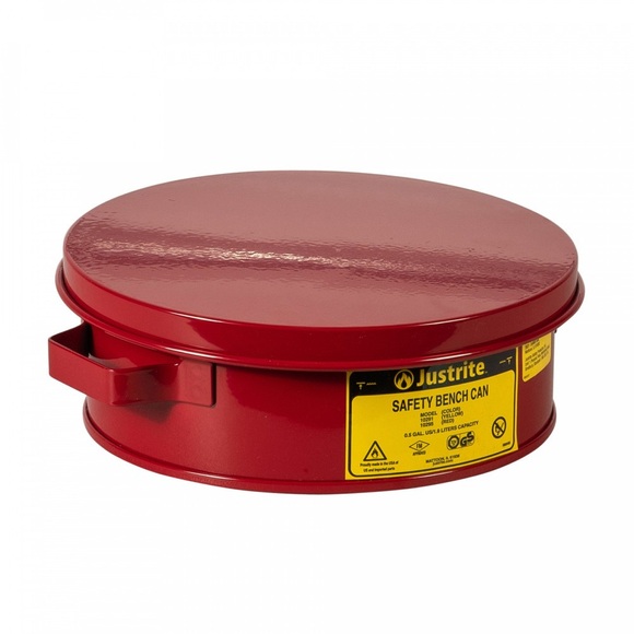 Justrite Tränkbehälter mit Klappdeckel, rot, 2 Liter