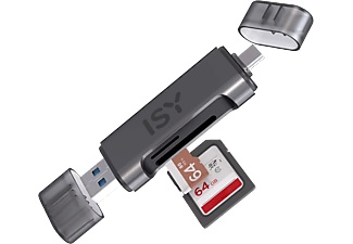 ISY ICR-6000 - 2-in-1-USB-Kartenleser (Schwarz)
