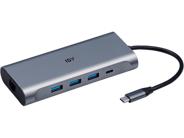 ISY IAD 1025-1, 6 in + USB-C PD - Multiport-Adapter (Silber)