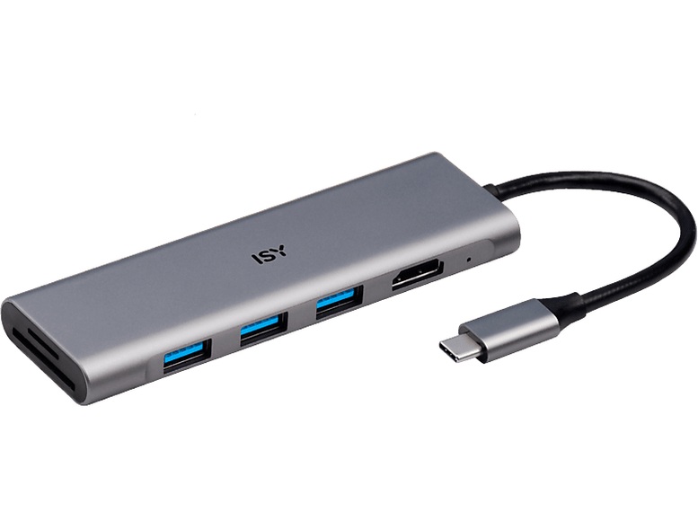 ISY IAD 1027-1 USB-C/3x USB-A/HDMI - Multiport-Adapter (Silber)