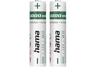 HAMA AAA NiMH 1000 mAh 2 Stück - Akku (Silber)