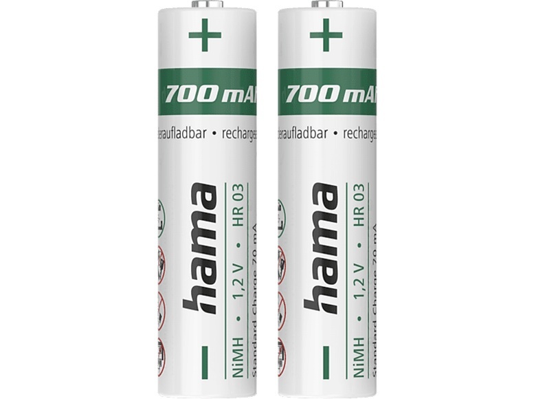 HAMA AAA NiMH 700 mAh 2 Stück - Akku (Silber)