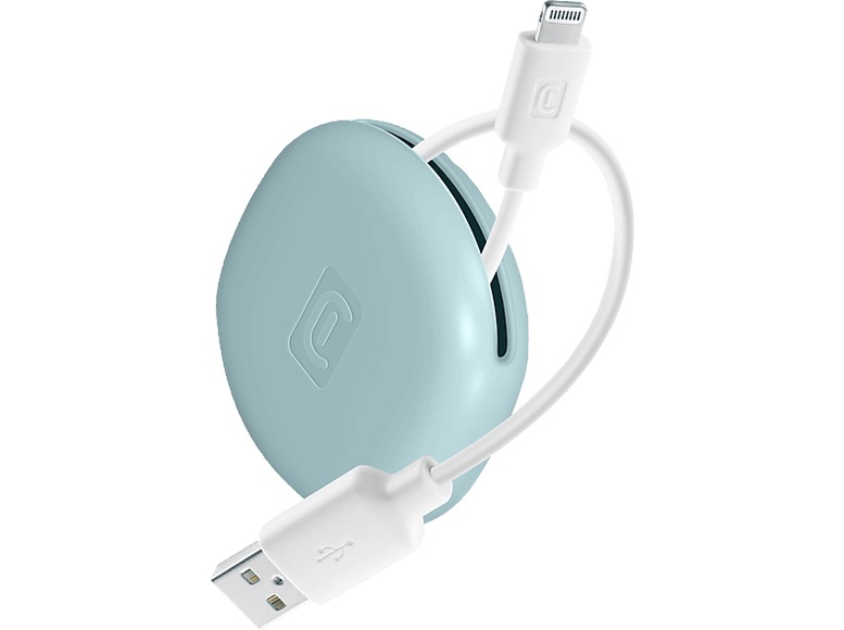 CELLULARLINE Bag Cable - USB zu Lightning Kabel mit Kabelhalter (Weiss/Blau)