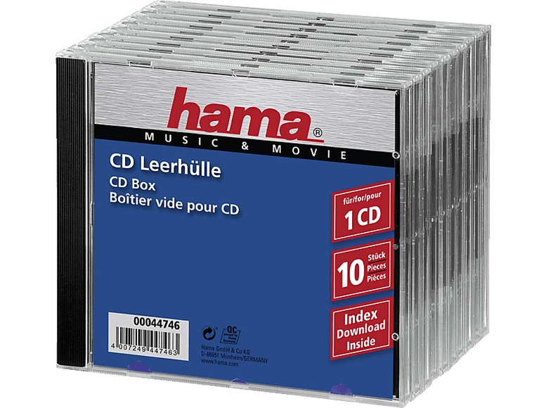 Hama 44746 CD BOX STD Clear/black - (Schwarz)